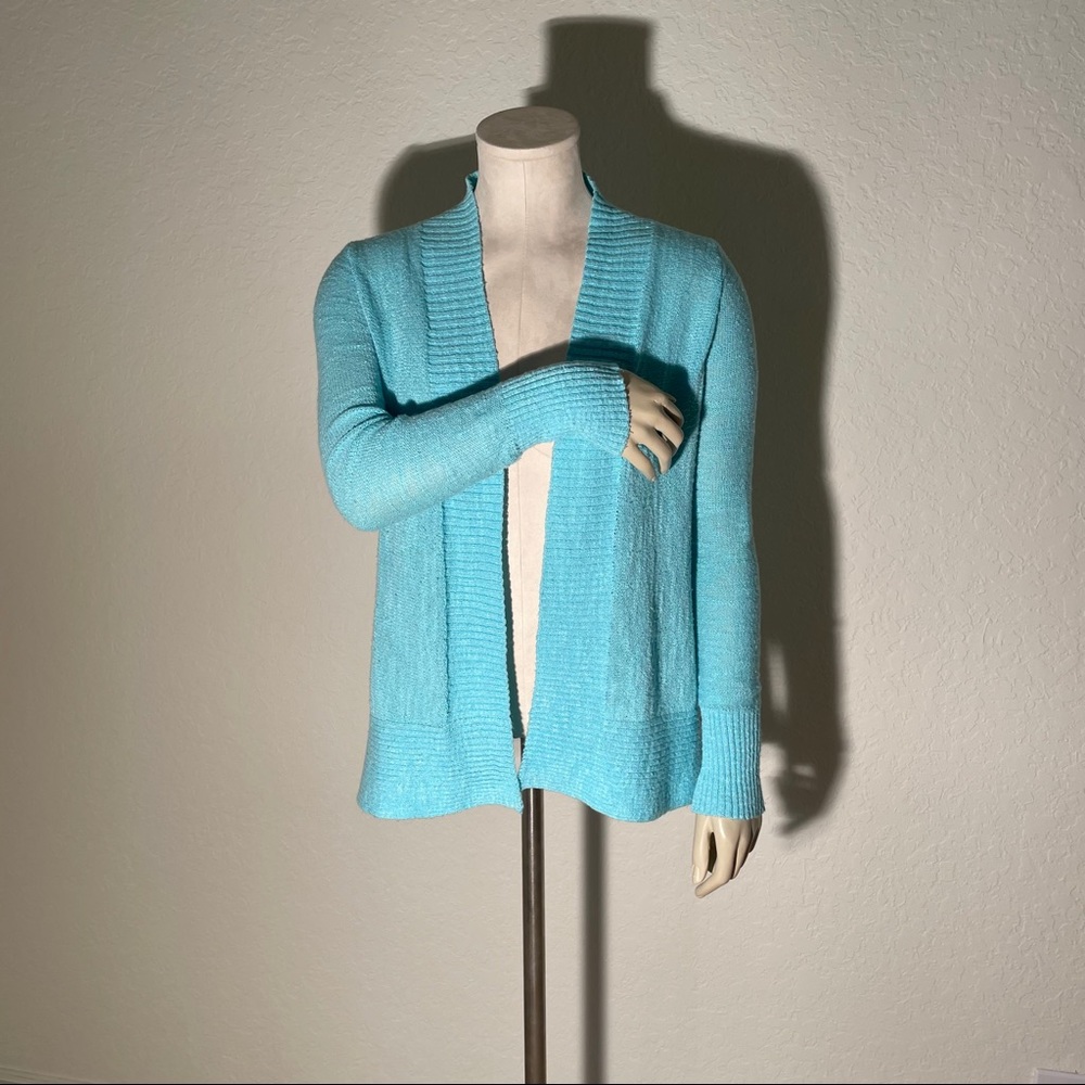 Lilly Pulitzer Aqua Blue Isle Cardigan XS sweater surf blue light open front